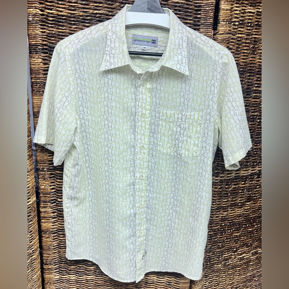 Billabong Light Green Patterned Casual Shirt-Medium